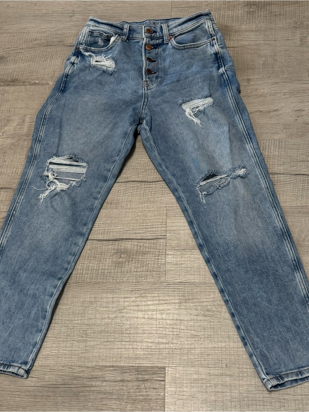 Arizona Jean Company Light Blue Distressed Boyfriend Jeans